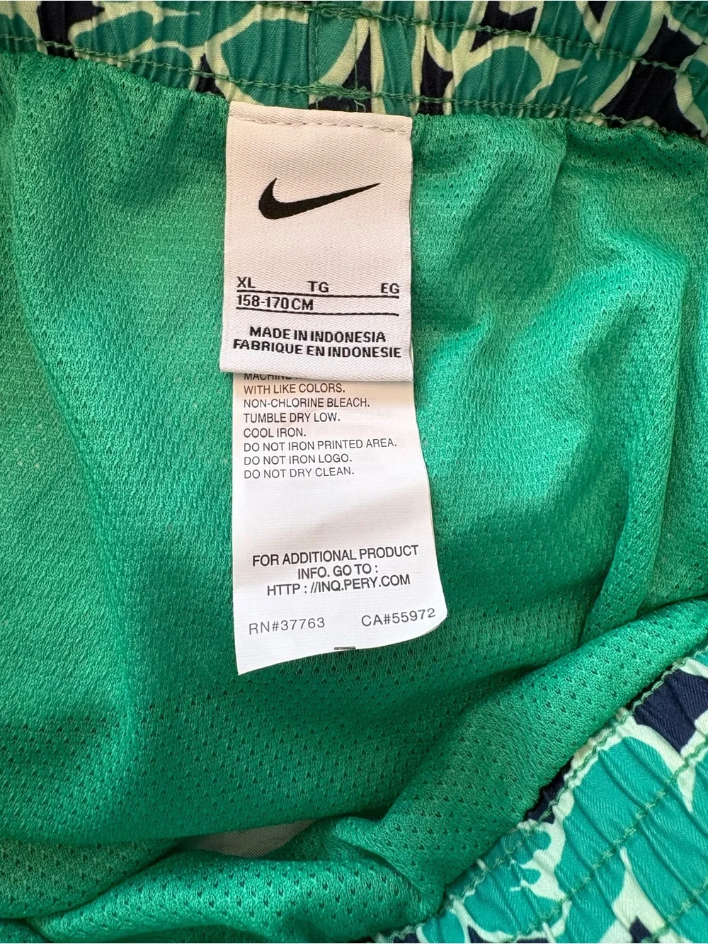 Nike Green and Black Nike Print Swim Trunks